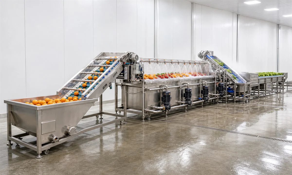 Fruit washing line for apples and citrus