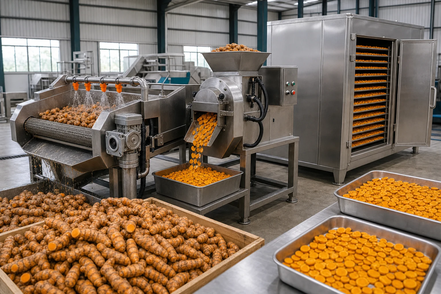 How to Build a Turmeric Washing, Cutting and Drying Line