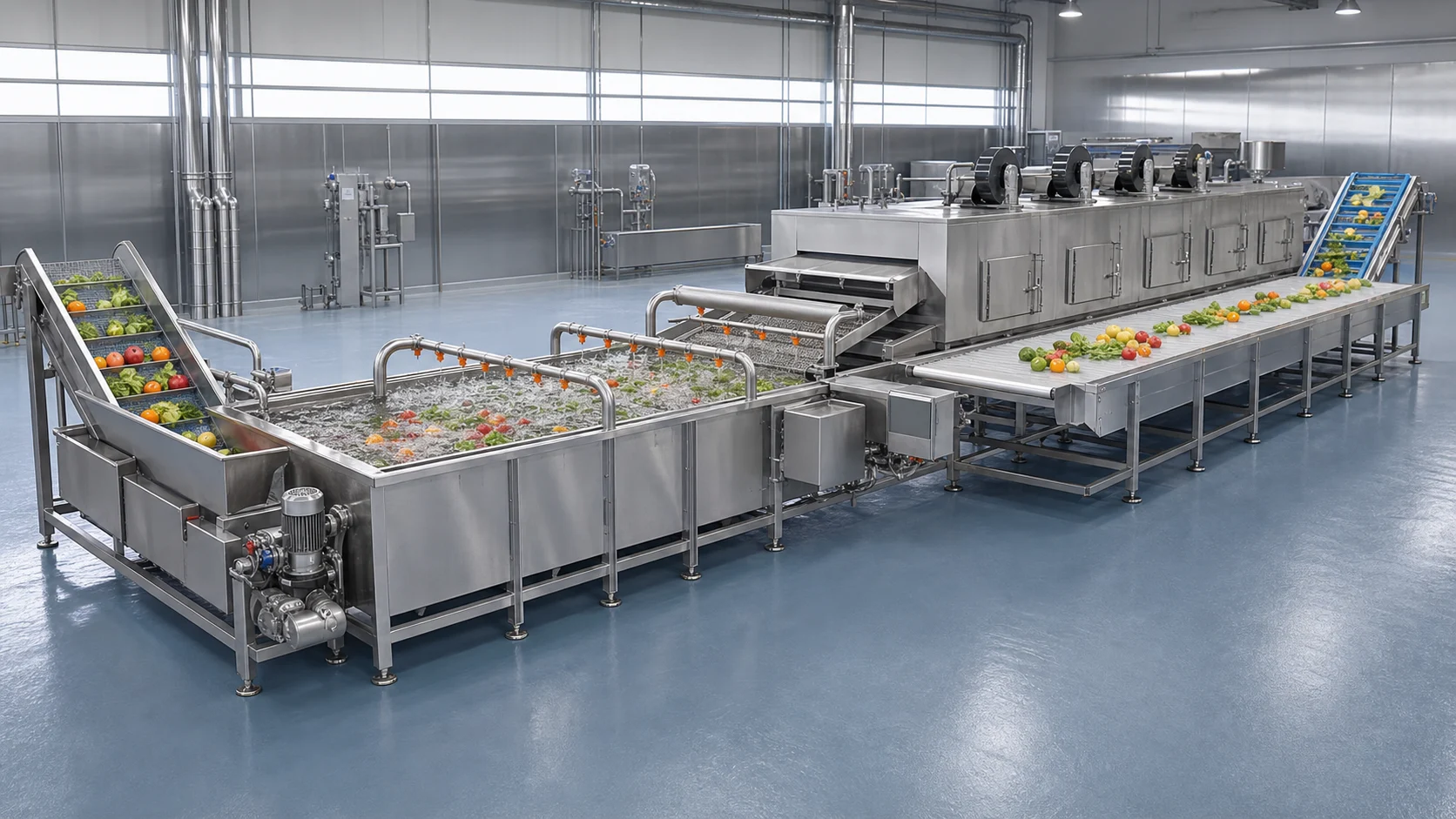 Fruit and Vegetable Washing and Drying Line