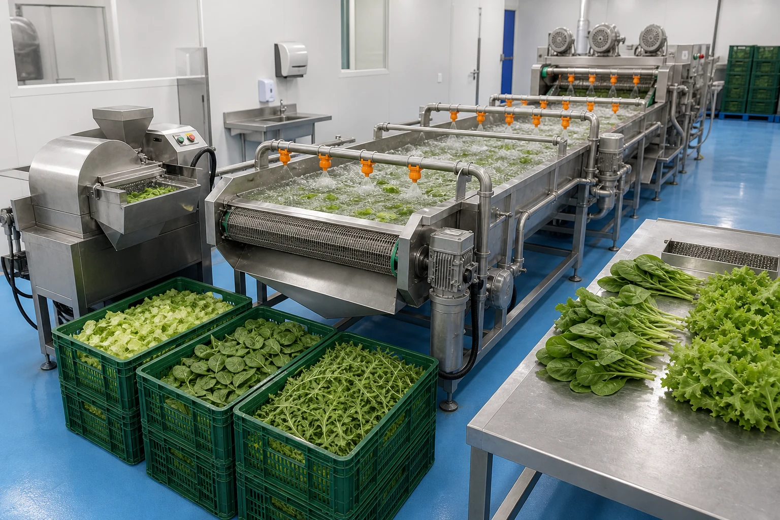 Argentina 300kg/h Lettuce and Vegetable Salad Washing Line - Argentina