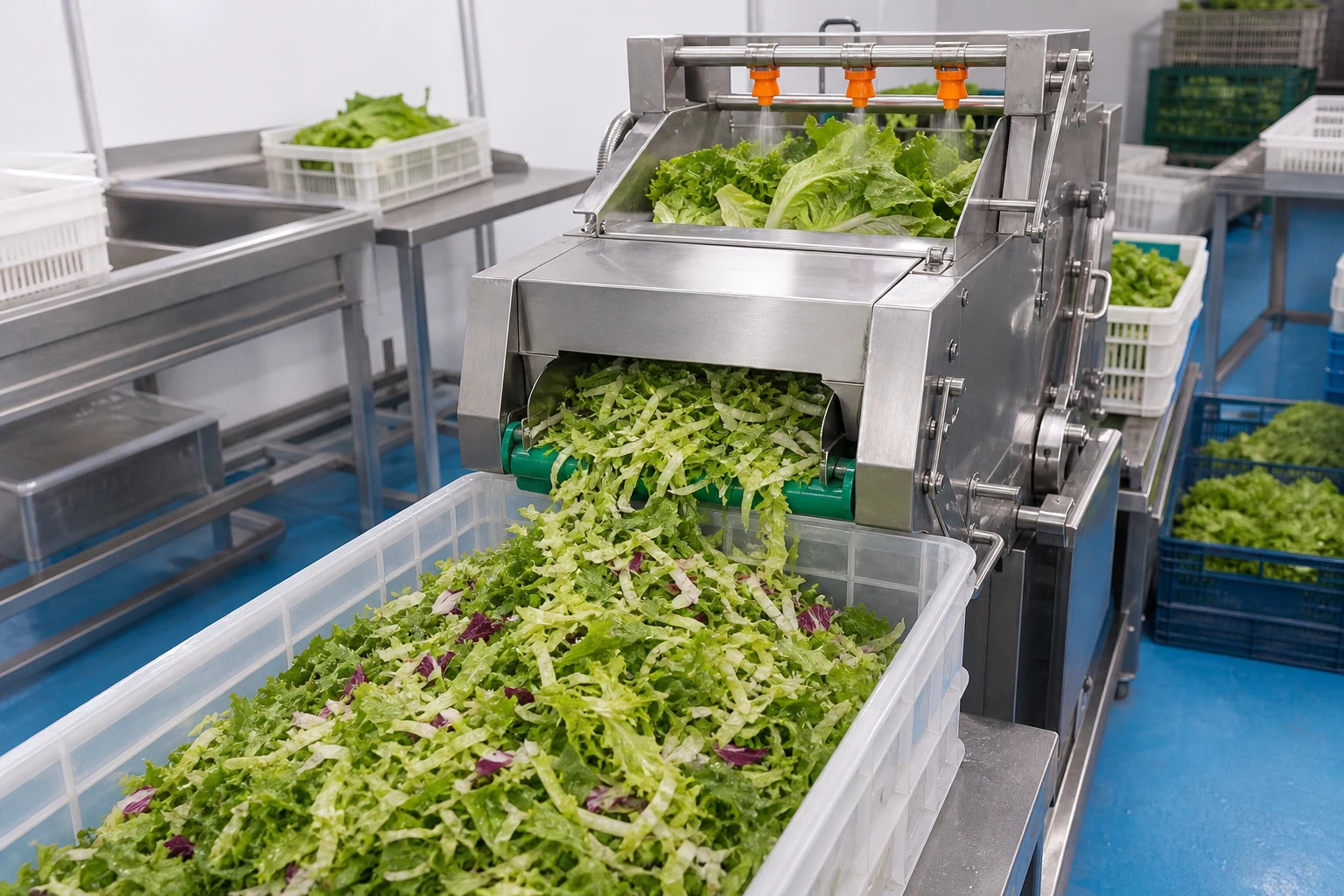 Argentina 300kg/h Lettuce and Vegetable Salad Washing Line