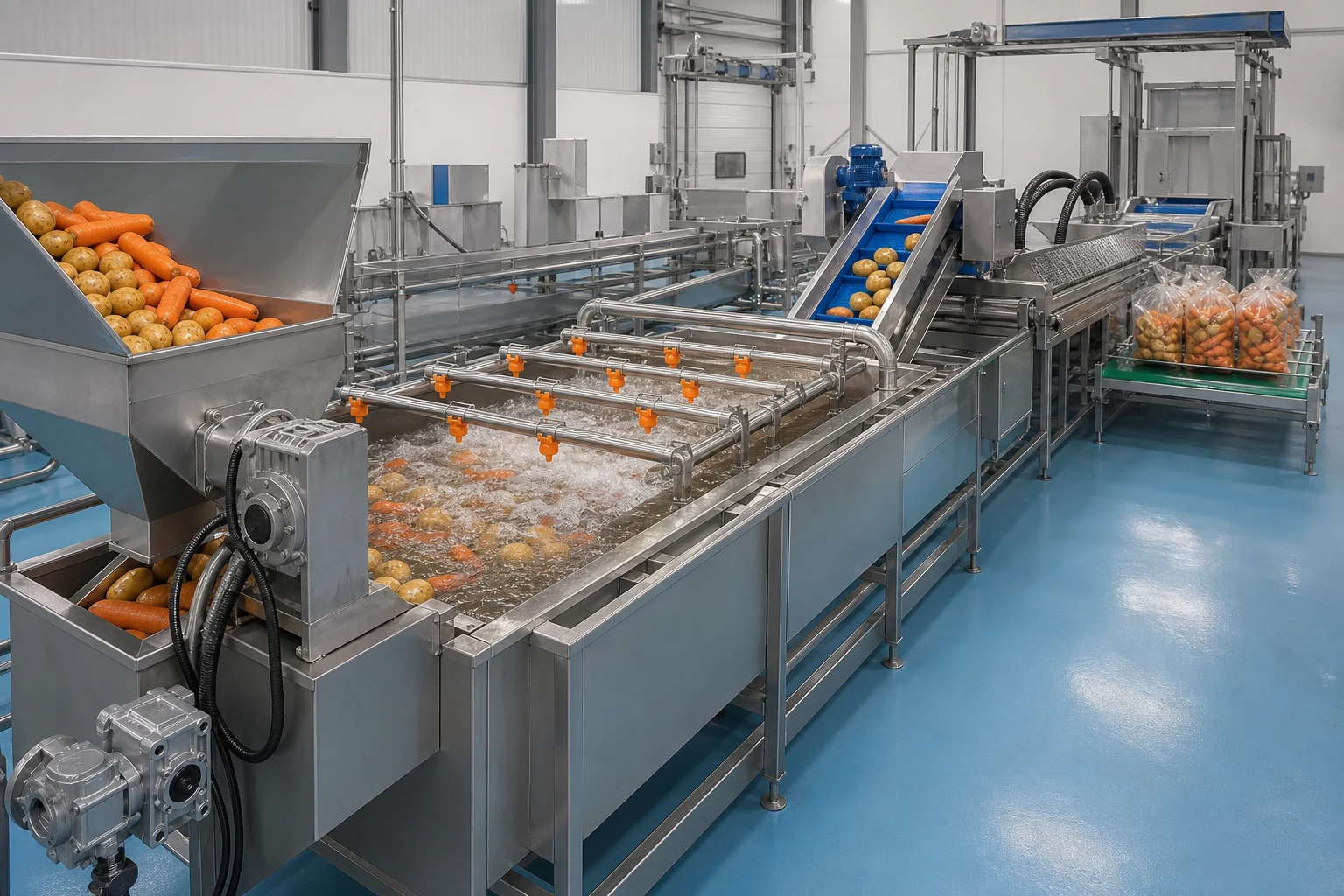 Dominican Republic 5000kg/h Potato and Carrot Washing Packing Line - Dominican Republic