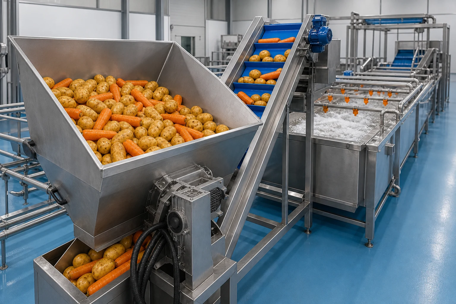 Dominican Republic 5000kg/h Potato and Carrot Washing Packing Line