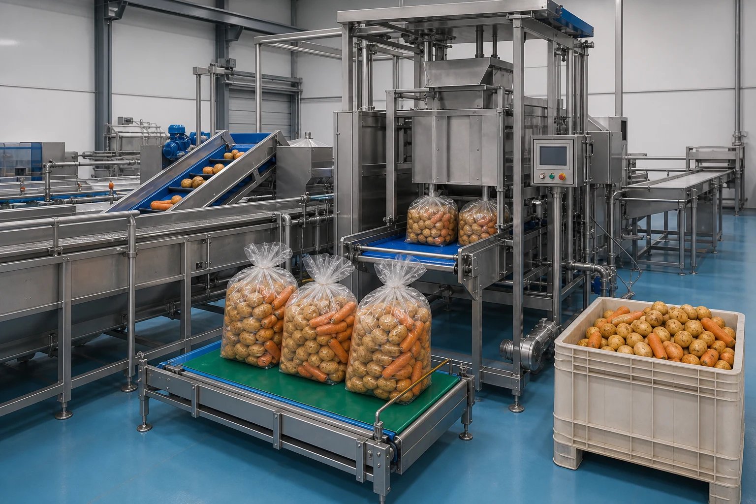 Dominican Republic 5000kg/h Potato and Carrot Washing Packing Line
