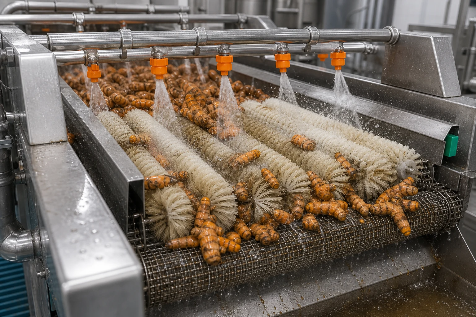 Fiji Turmeric Washing Cutting and Drying Line