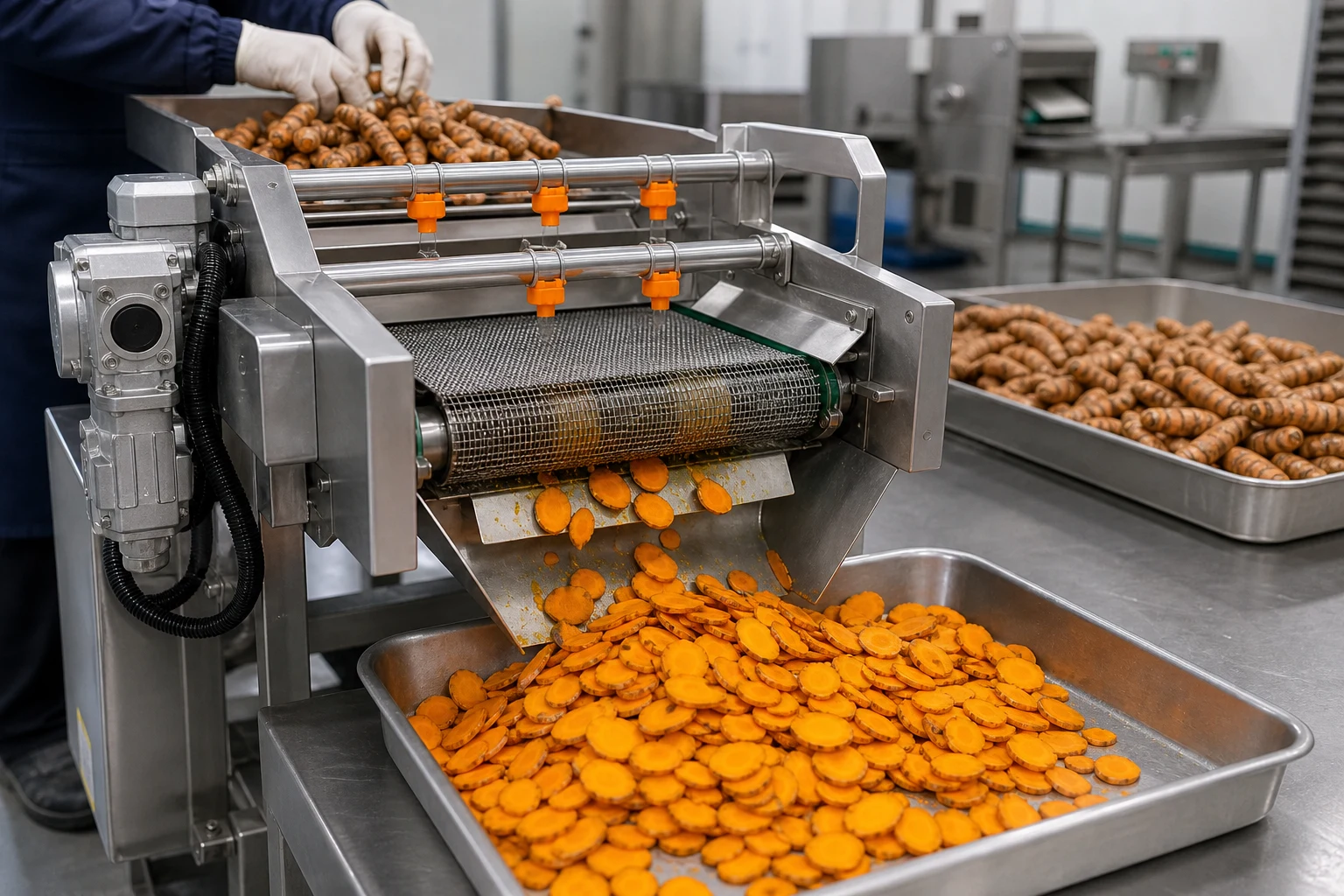 Fiji Turmeric Washing Cutting and Drying Line