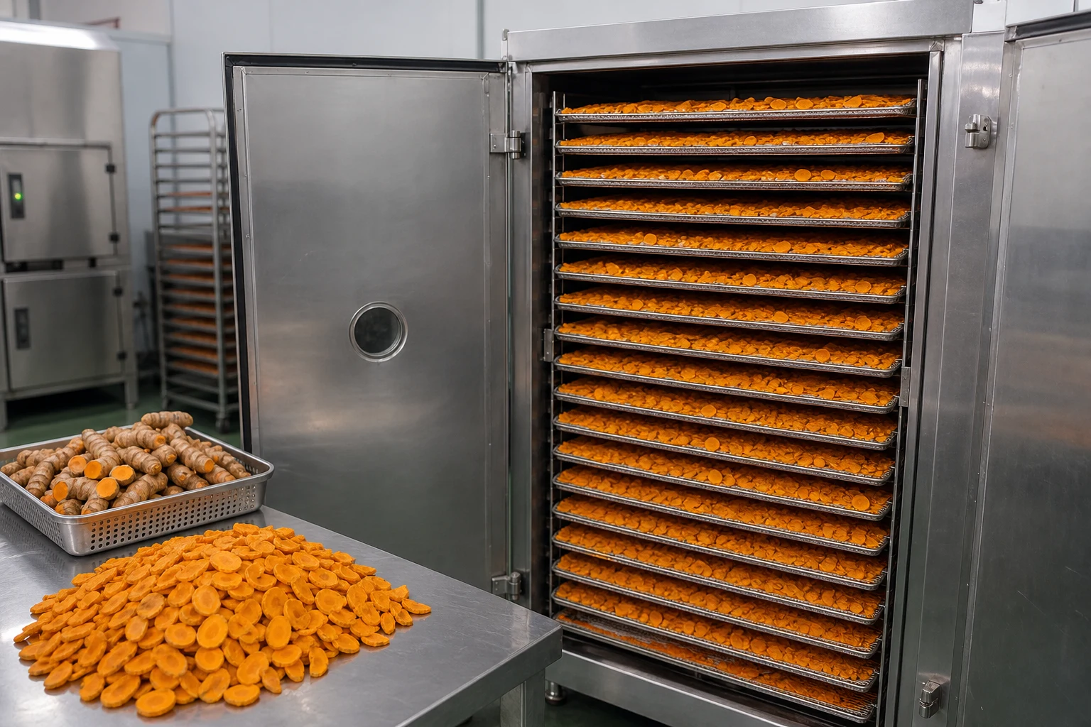 Fiji Turmeric Washing Cutting and Drying Line